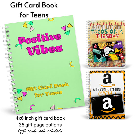 Printed Custom Gift Card Book for Teens | Gift Card Holder | Student Gift | Teenage Gift | College Student  Grad Gift | Create Your Own Book