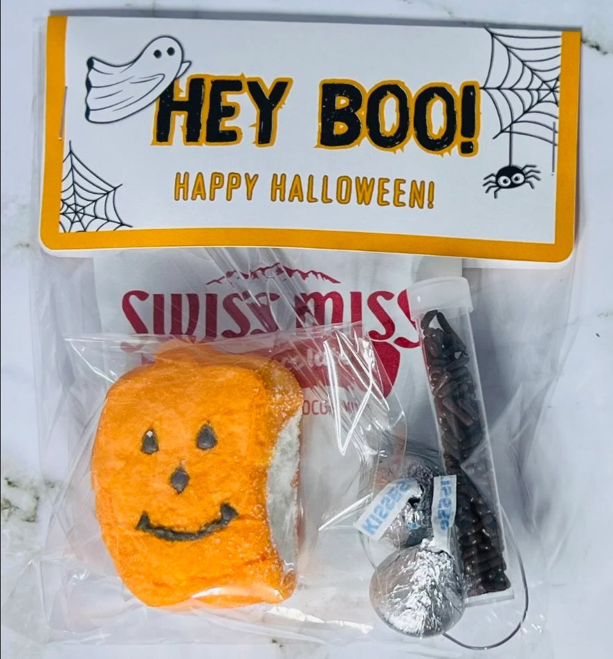 Halloween Hot Cocoa Treat Bag | School Halloween Party Favors | Halloween Party Bags | Halloween Party Favor Bags | Hot Cocoa Peeps Party Favor