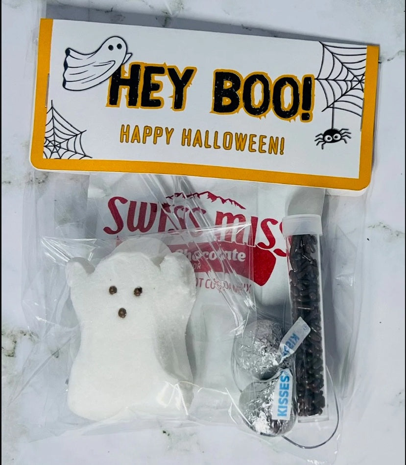 Halloween Hot Cocoa Treat Bag | School Halloween Party Favors | Halloween Party Bags | Halloween Party Favor Bags | Hot Cocoa Peeps Party Favor
