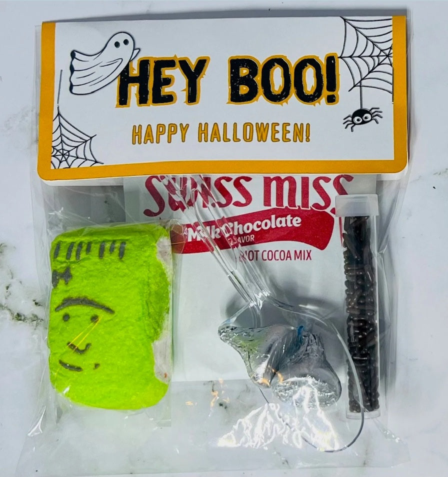 Halloween Hot Cocoa Treat Bag | School Halloween Party Favors | Halloween Party Bags | Halloween Party Favor Bags | Hot Cocoa Peeps Party Favor