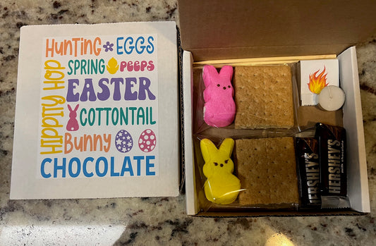 S'mores Easter Mini Kit Party Favors, Easter Party Box, Easter Party Kit, S'mores Party Favor, Smores Gift Box, Peeps