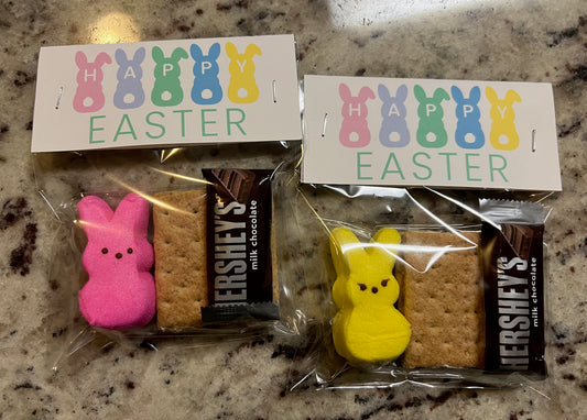 S'mores Easter Peeps Treat Bags, School Easter Party Favors, Easter Party Bags, S'mores Party Favor Bags, S'mores Peeps Party Favor