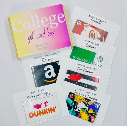 College Survival Box, College Gift Box, Gift Card Holder, Money Holder, College Care Package