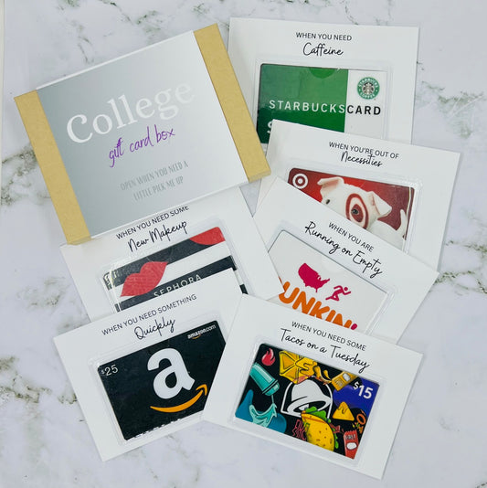 College Survival Box, College Gift Box, Gift Card Holder, Money Holder, College Care Package