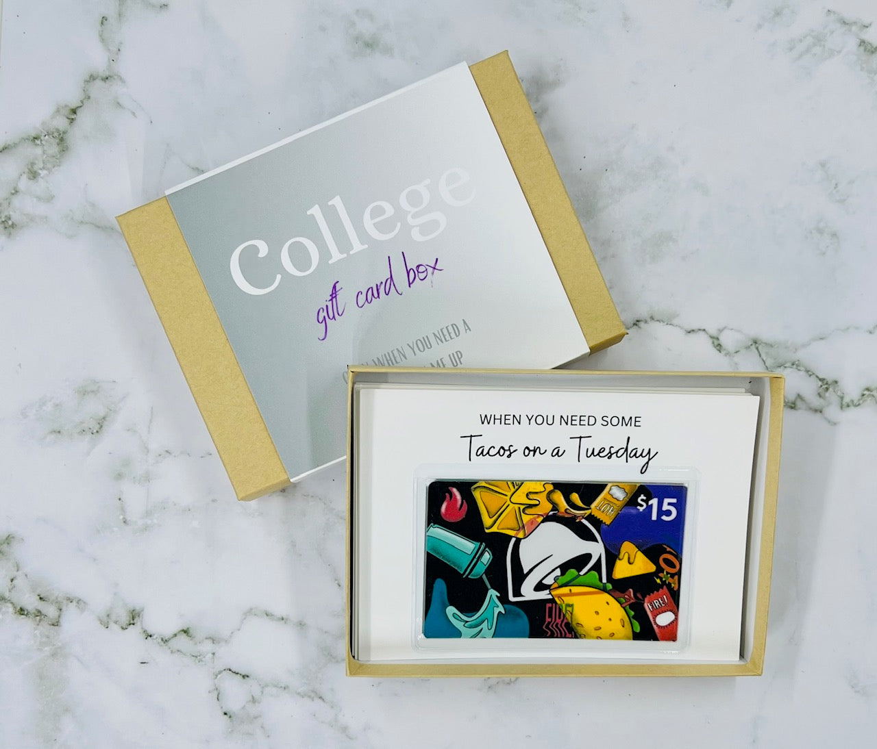 College Survival Box, College Gift Box, Gift Card Holder, Money Holder, College Care Package