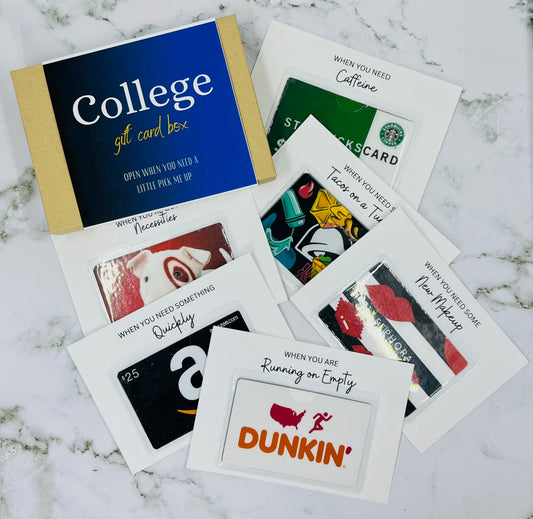 College Survival Box, College Gift Box, Gift Card Holder, Money Holder, College Care Package