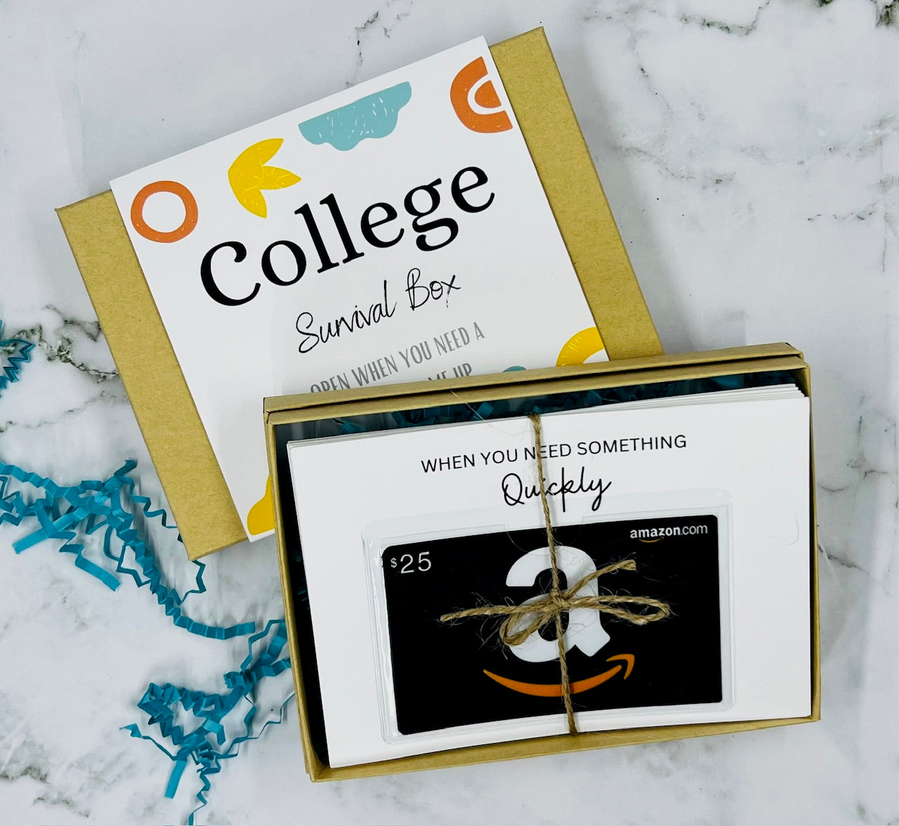 College Survival Box, College Gift Box, Gift Card Holder, Money Holder, College Care Package