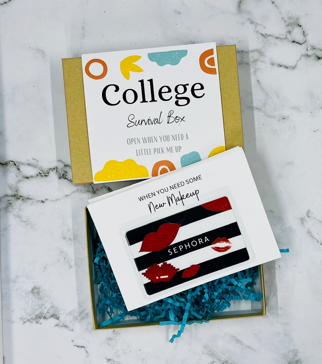 College Survival Box, College Gift Box, Gift Card Holder, Money Holder, College Care Package