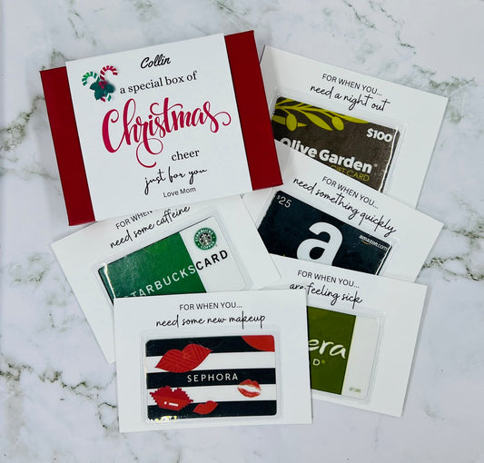 Christmas Gift Card Box | Gift Card Holder | Christmas Gift | Keepsake Gift Box | Holiday Gift Cards | Gift for Him | Gift for Her