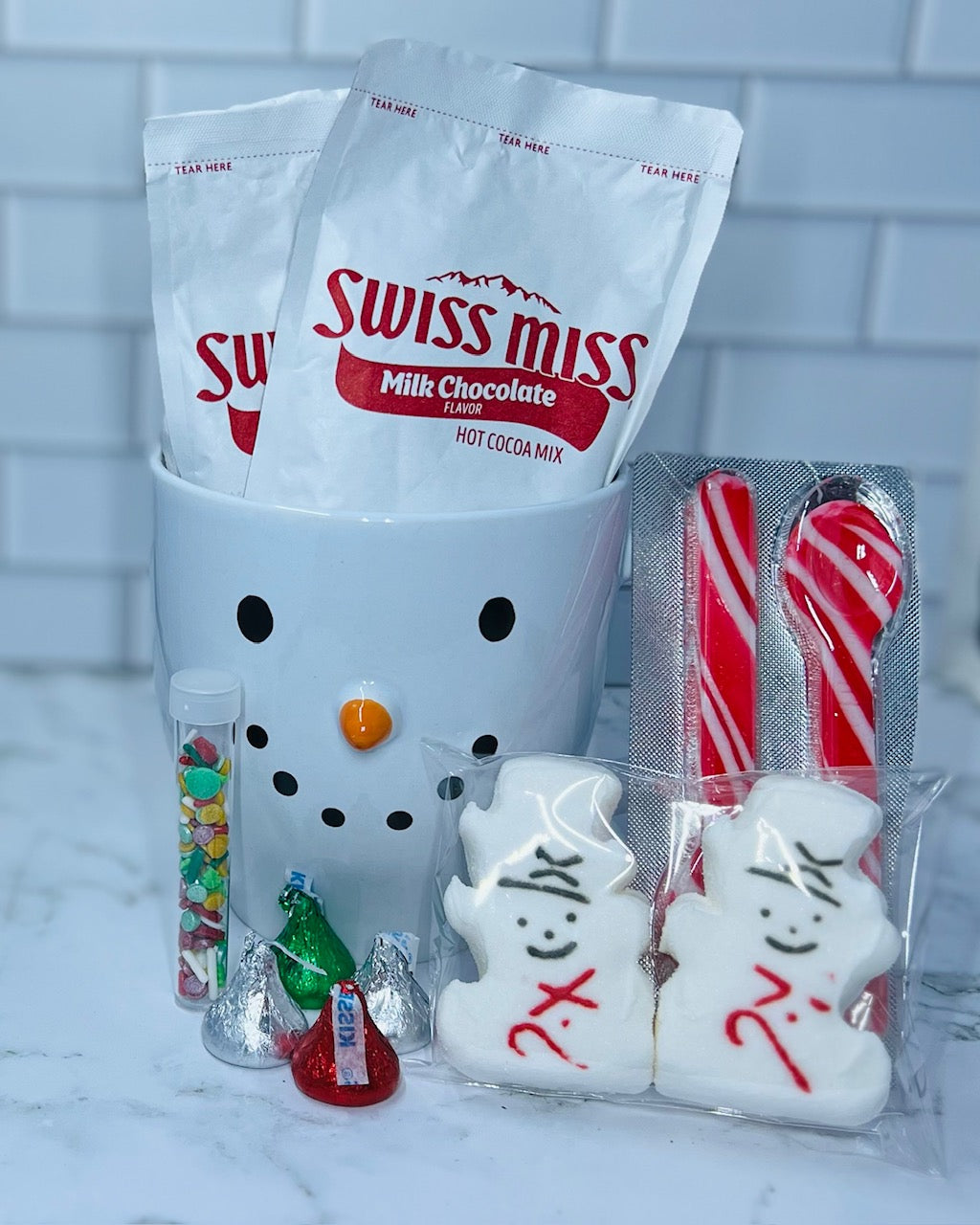 Snowman Soup Gift Set with Personalized Note Card, Winter Party Box, Autumn Party Kit, Hot Cocoa Party Favor, Hot Chocolate Peeps Gift Box