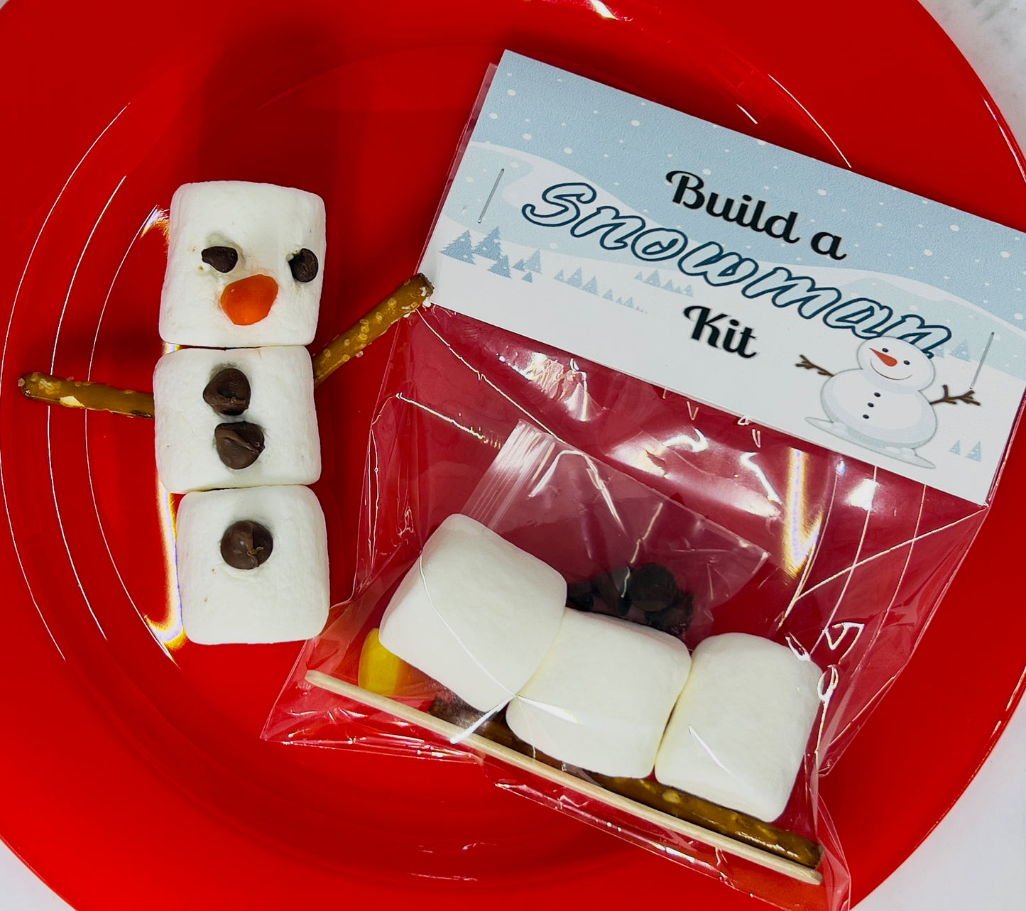 Build a Snowman Kit | Edible Snowman Treats | Party Treat Bags | Classroom Activity | Party Favors | Marshmallow Treats | Stocking Stuffer