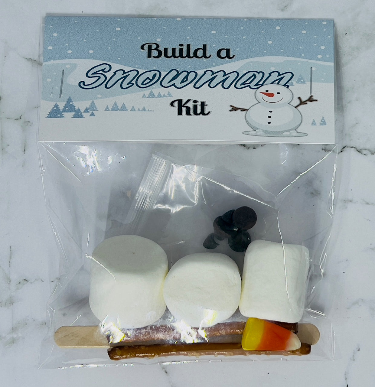 Build a Snowman Kit | Edible Snowman Treats | Party Treat Bags | Classroom Activity | Party Favors | Marshmallow Treats | Stocking Stuffer