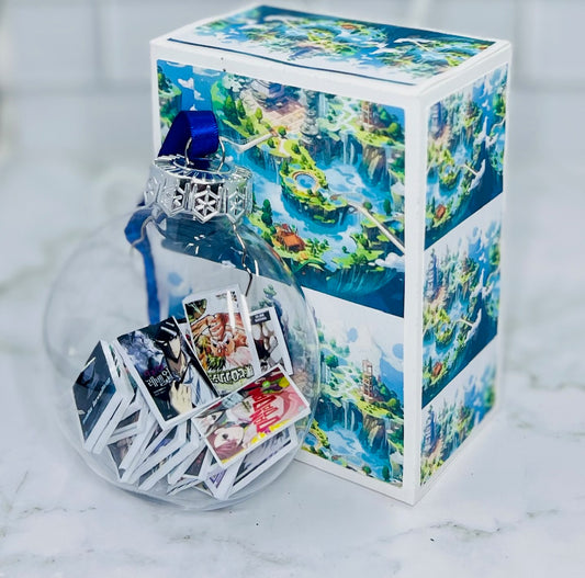 Miniature Books Anime Inspired Ornament | 20 Popular Anime Titles |Transparent Flat Ornament with Gift Box