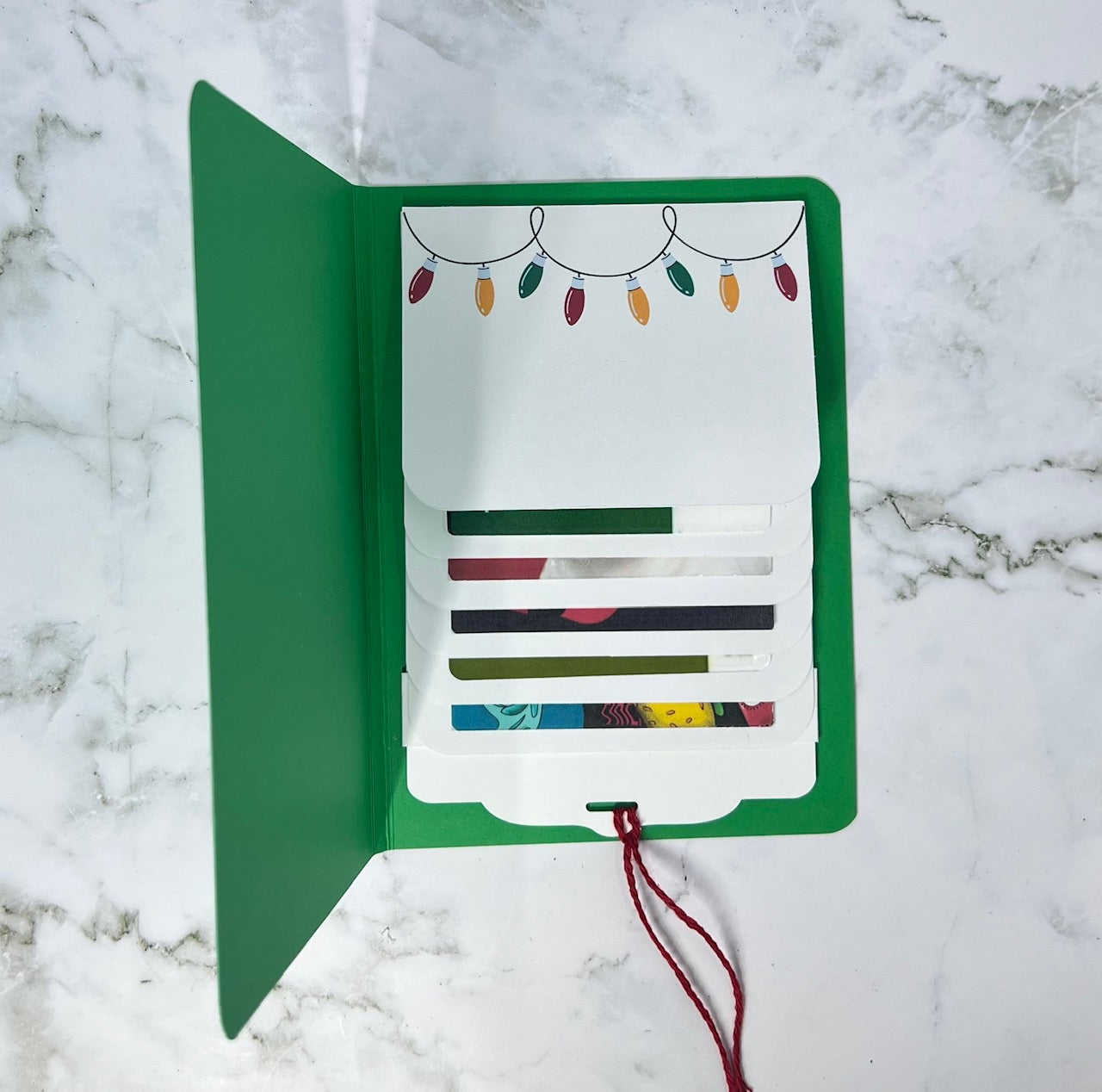 Christmas Waterfall Gift Card Booklet | Holiday Cash & Gift Card Holder | Stocking Stuffer | Holds Up to 6 Gift Cards or Cash