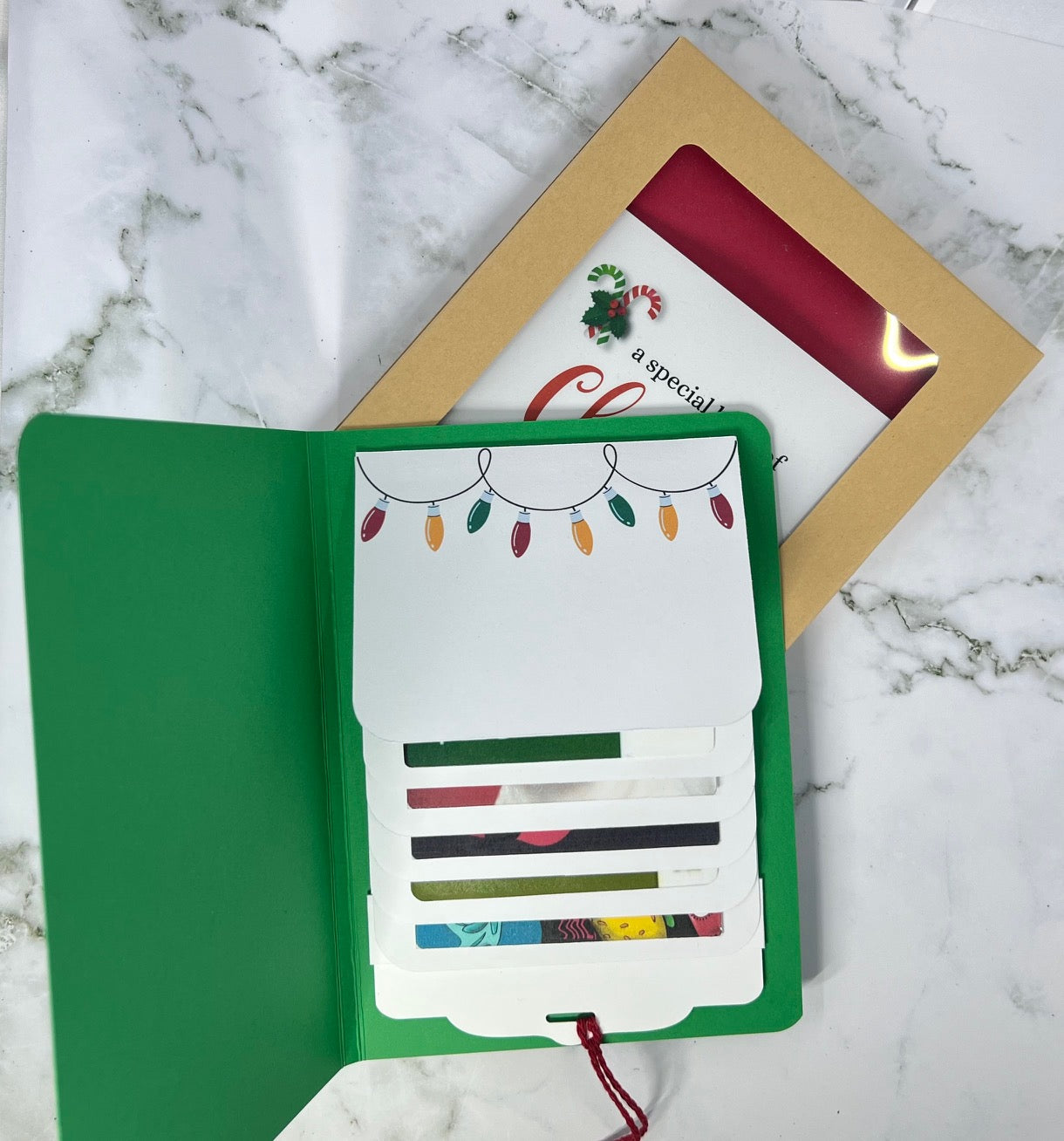 Christmas Waterfall Gift Card Booklet | Holiday Cash & Gift Card Holder | Stocking Stuffer | Holds Up to 6 Gift Cards or Cash