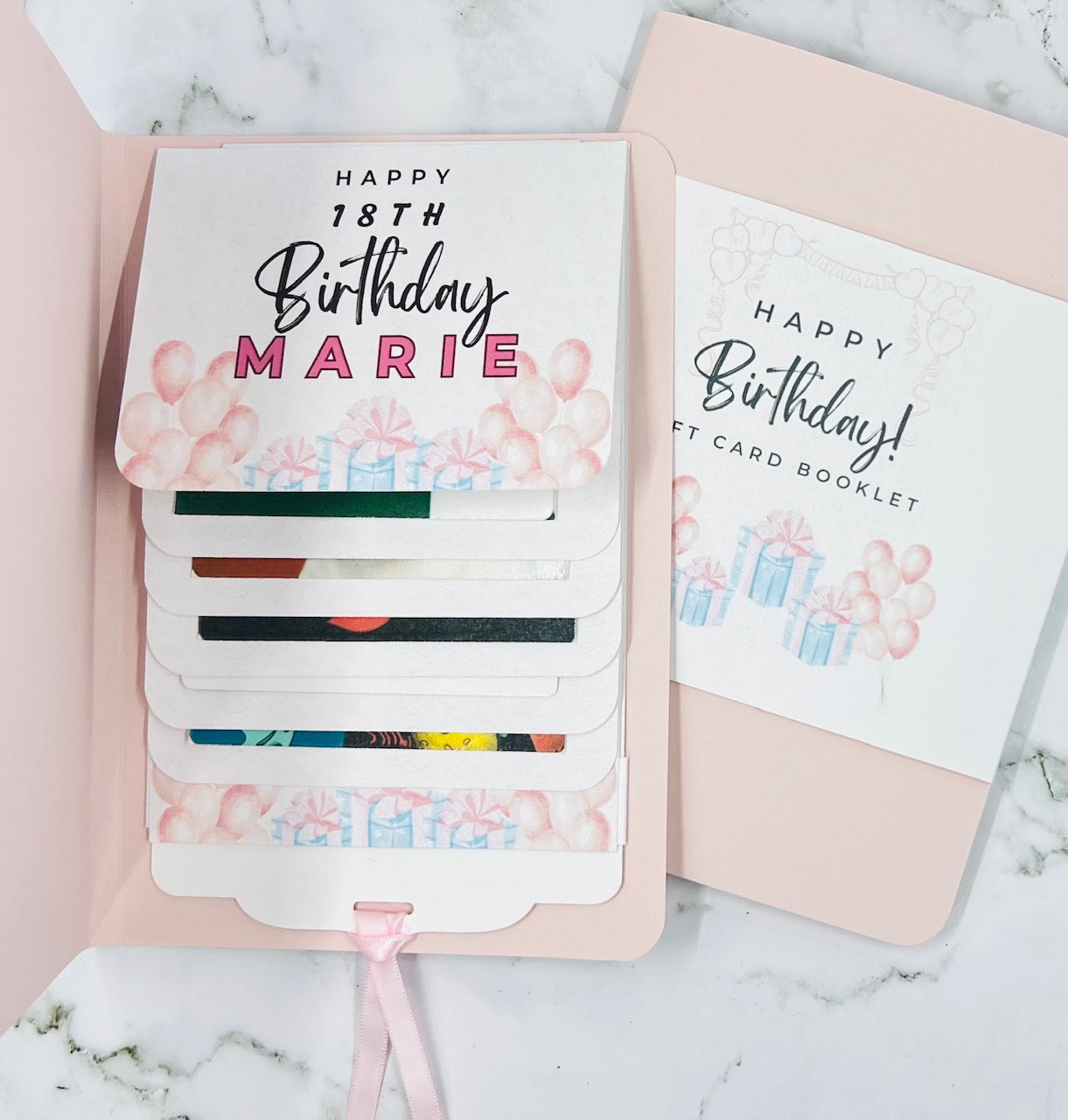 Birthday Waterfall Gift Card Booklet | Cash & Gift Card Holder | Fold-Out Birthday Card | Holds Up to 6 Gift Cards