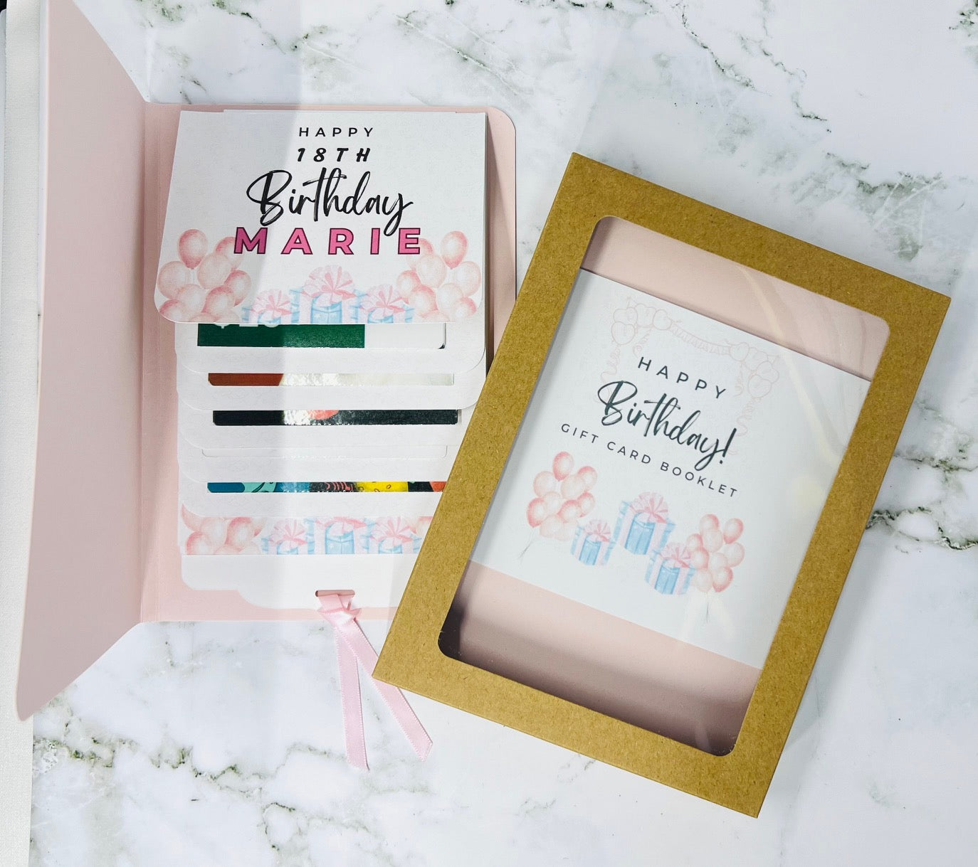 Birthday Waterfall Gift Card Booklet | Cash & Gift Card Holder | Fold-Out Birthday Card | Holds Up to 6 Gift Cards