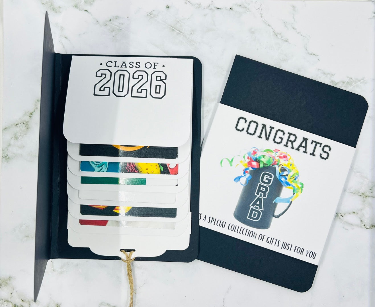 Graduation Waterfall Gift Card Booklet | Cash Money Holder | Interactive Graduation Card | Holds 6 Gift Cards