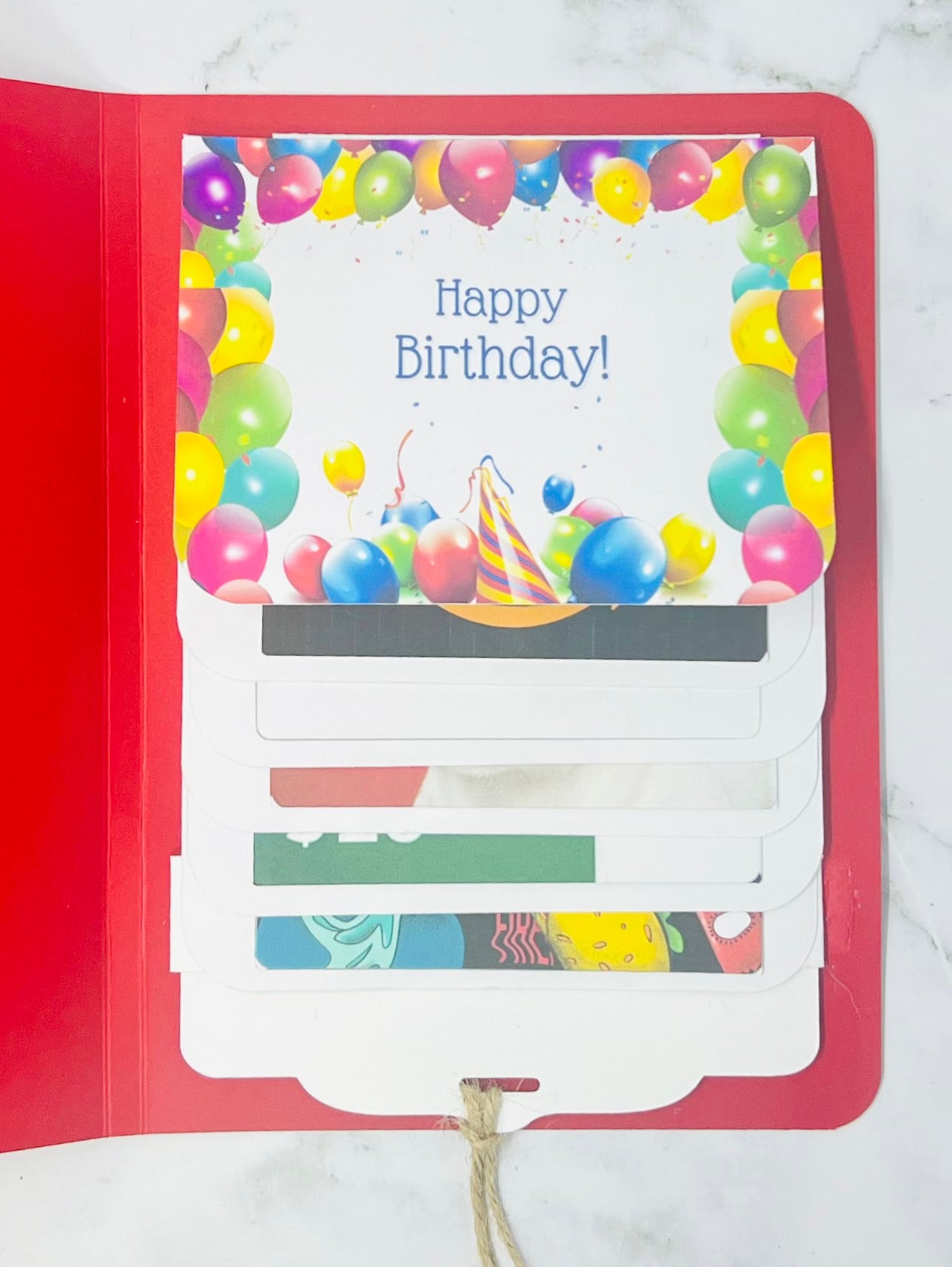 Birthday Waterfall Gift Card Booklet | Cash & Gift Card Holder | Fold-Out Birthday Card | Holds Up to 6 Gift Cards