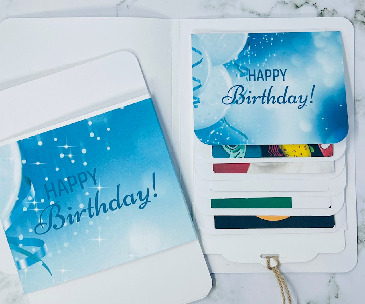 Birthday Waterfall Gift Card Booklet | Cash & Gift Card Holder | Fold-Out Birthday Card | Holds Up to 6 Gift Cards