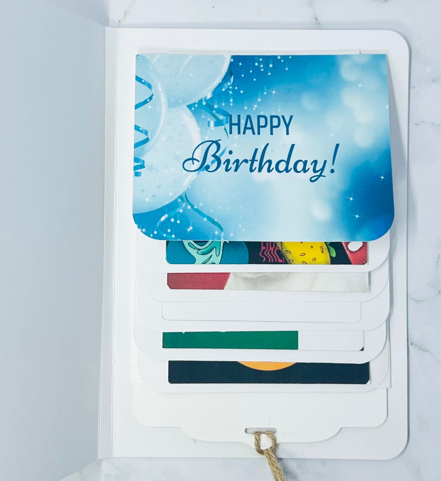Birthday Waterfall Gift Card Booklet | Cash & Gift Card Holder | Fold-Out Birthday Card | Holds Up to 6 Gift Cards