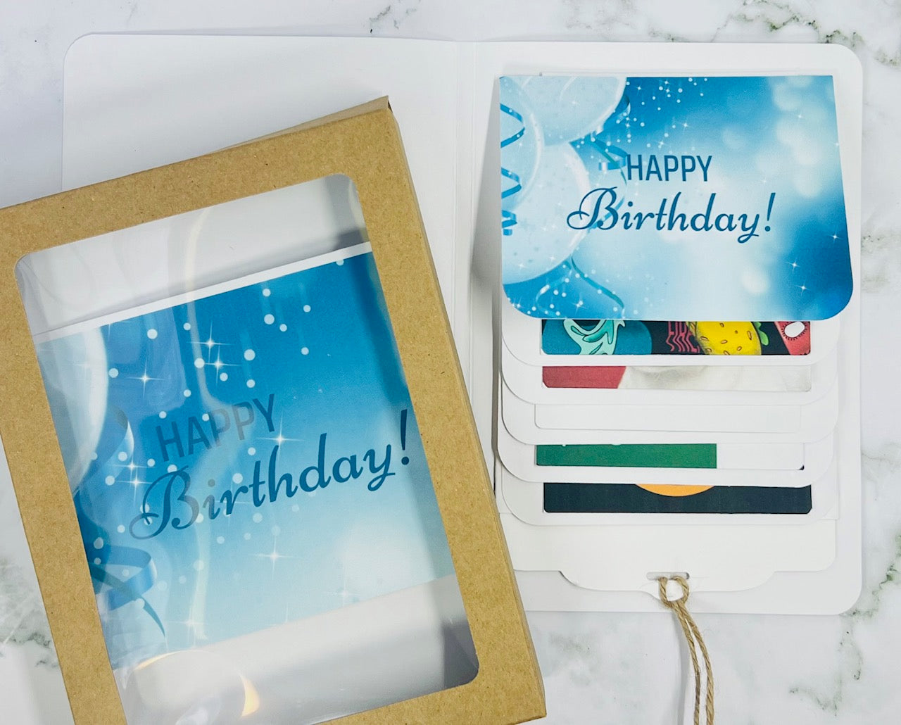 Birthday Waterfall Gift Card Booklet | Cash & Gift Card Holder | Fold-Out Birthday Card | Holds Up to 6 Gift Cards
