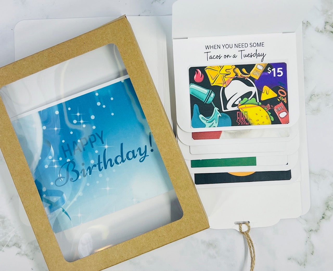 Birthday Waterfall Gift Card Booklet | Cash & Gift Card Holder | Fold-Out Birthday Card | Holds Up to 6 Gift Cards