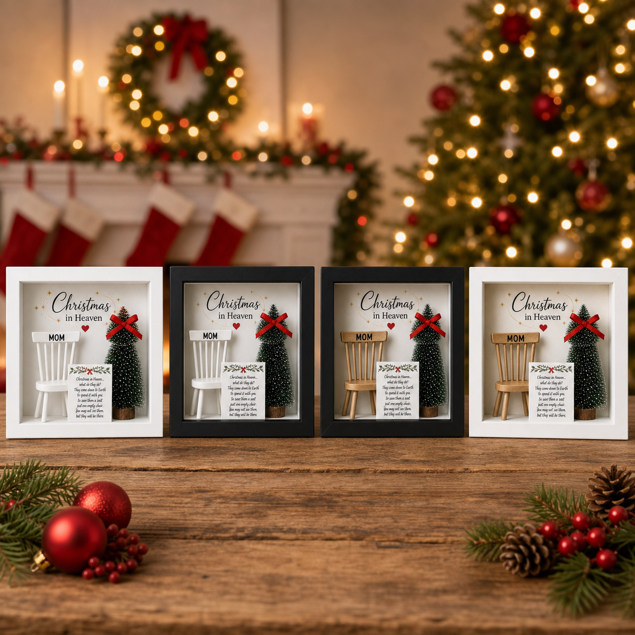 Christmas in Heaven Memorial Shadow Box | Holiday Keepsake
