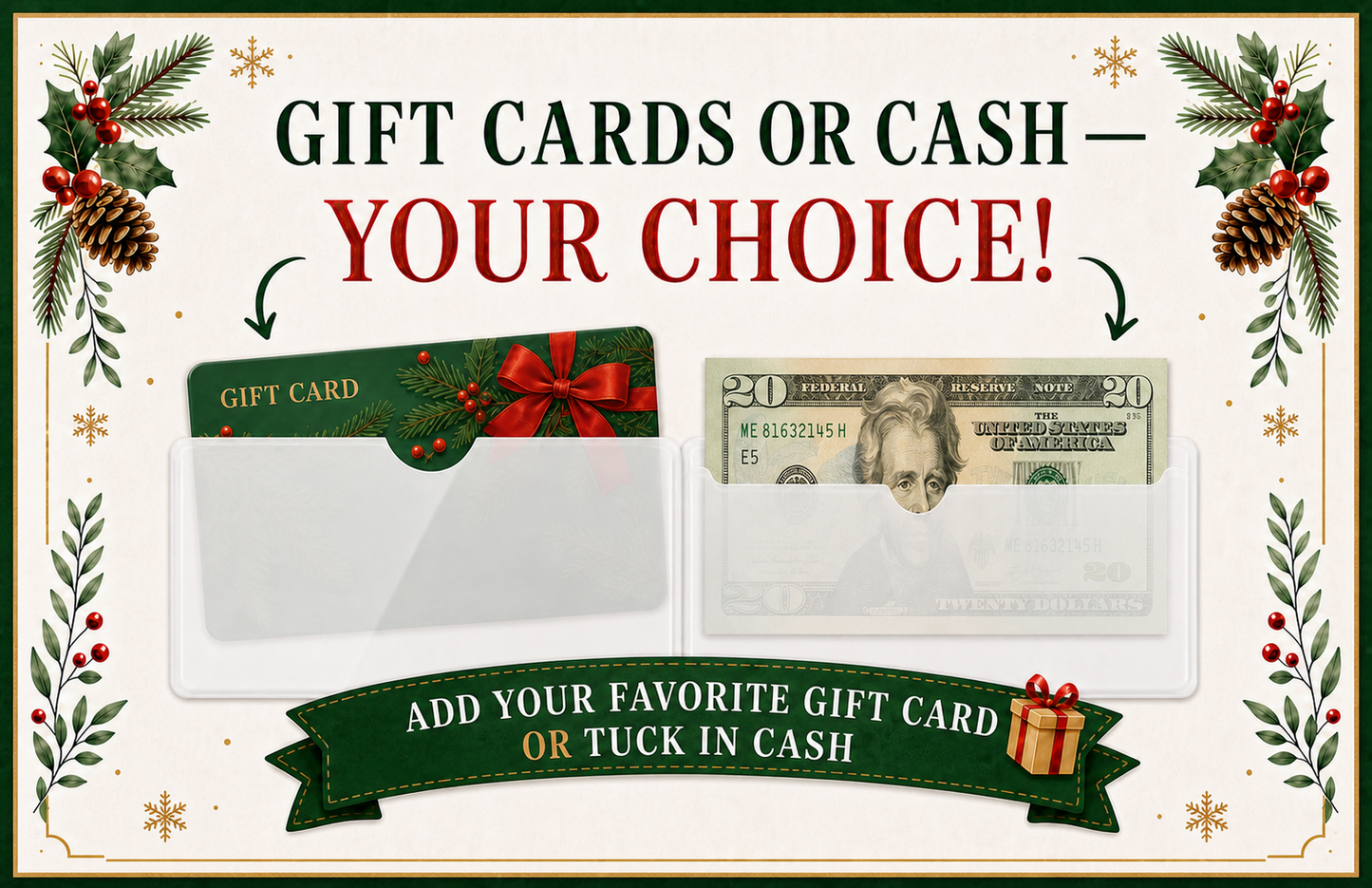 12 Days of Christmas Gift Card Book | Money Holder, Holiday Surprise Pages