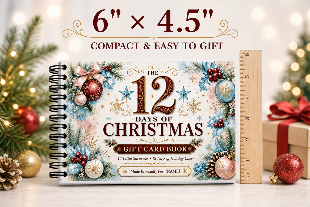 12 Days of Christmas Gift Card Book | Money Holder, Holiday Surprise Pages