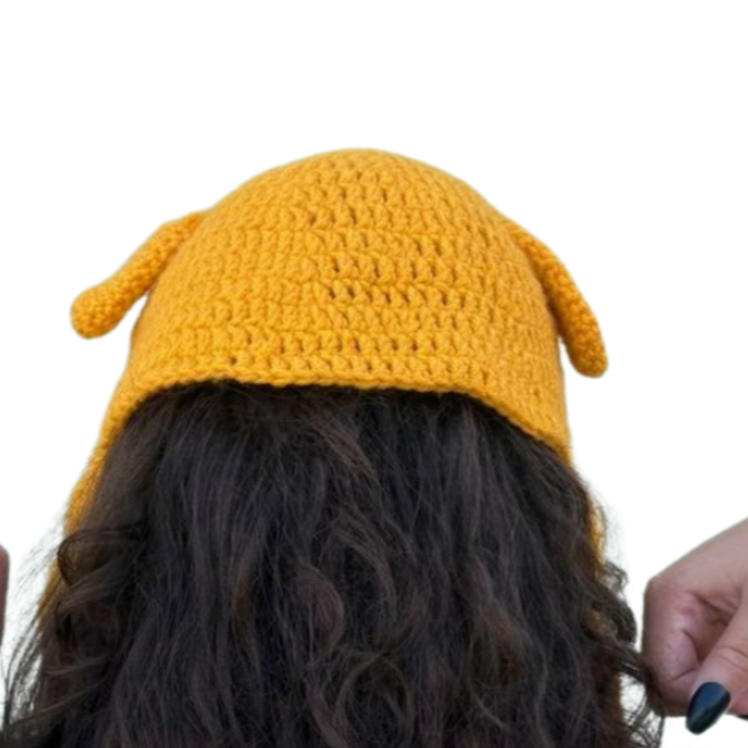 Crochet Dog Character Hat | Cartoon Cosplay Beanie for Kids & Adults | Sizes Newborn to Adult | Jake