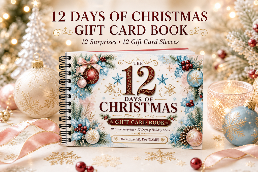 12 Days of Christmas Gift Card Book | Money Holder, Holiday Surprise Pages