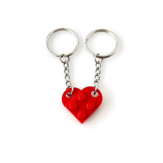 LEGO Bricks Matching Heart Keychain Set