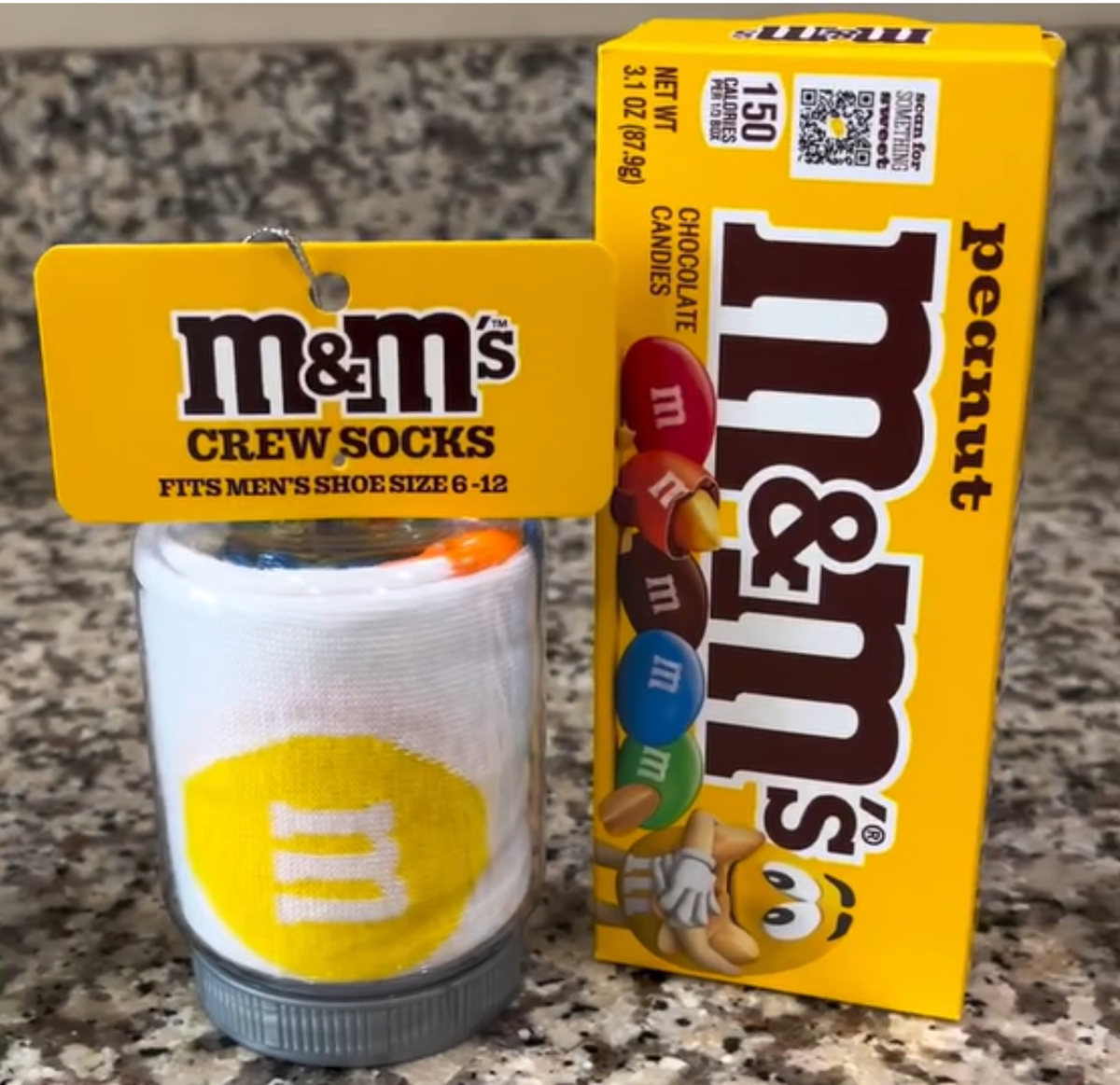 Personalized Food Socks Ornament | Rolled Candy & Snack Crew Socks with Custom Note Card, Adult |Size 6-12, Stocking Stuffer Gift