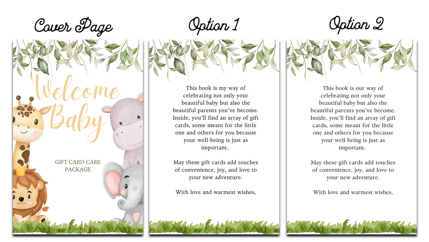 New Baby Gift Card Book