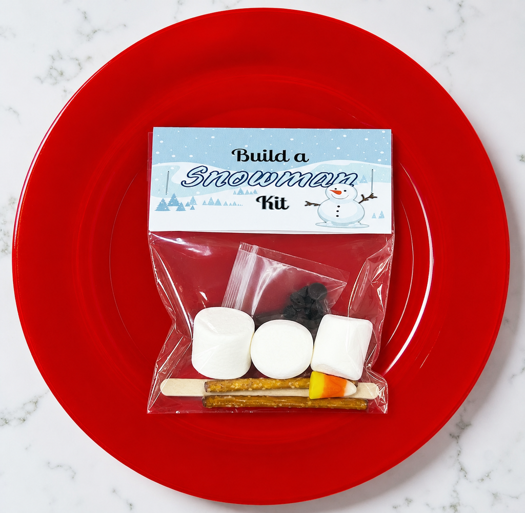 Build a Snowman Kit | Edible Snowman Treats | Party Treat Bags | Classroom Activity | Party Favors | Marshmallow Treats | Stocking Stuffer
