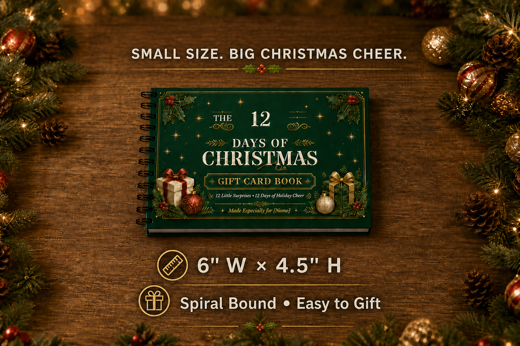 12 Days of Christmas Gift Card Book | Money Holder, Holiday Surprise Pages
