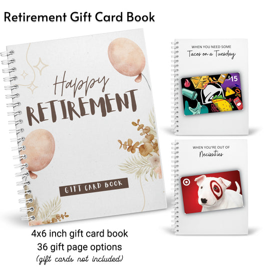 Retirement Gift Card Book | Retirement Gift Card Holder