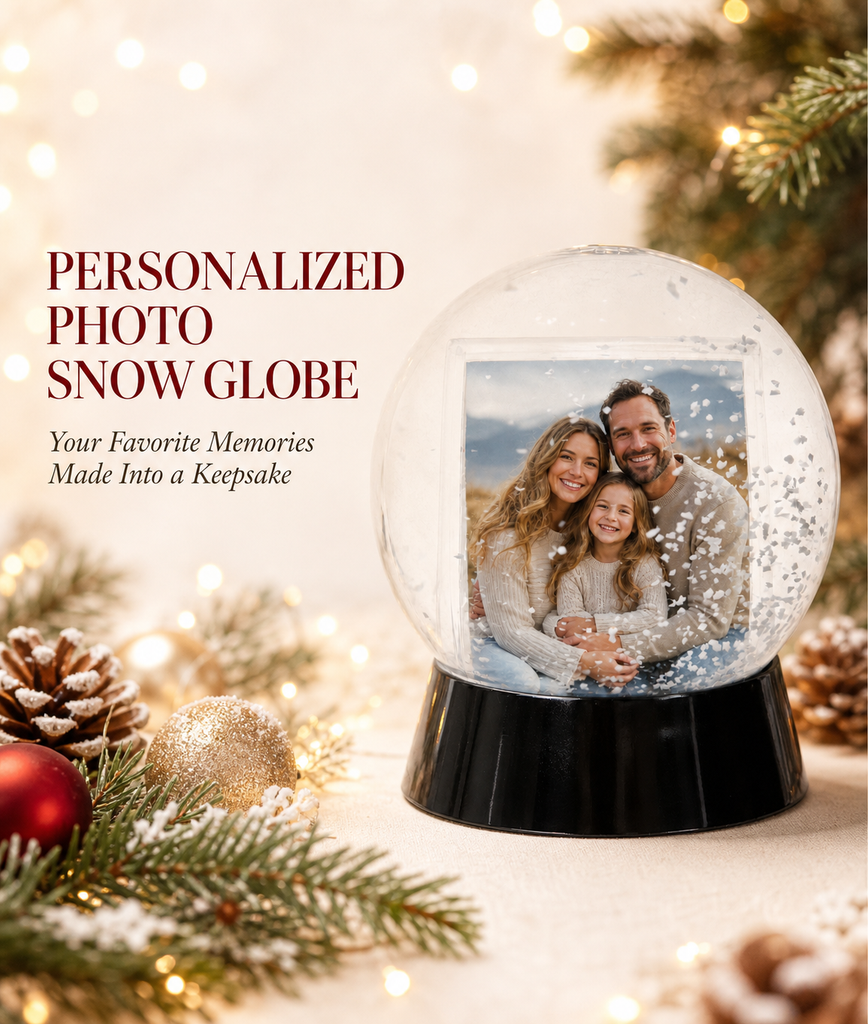 Personalized Photo Snow Globe, Double-Sided Custom Picture Keepsake
