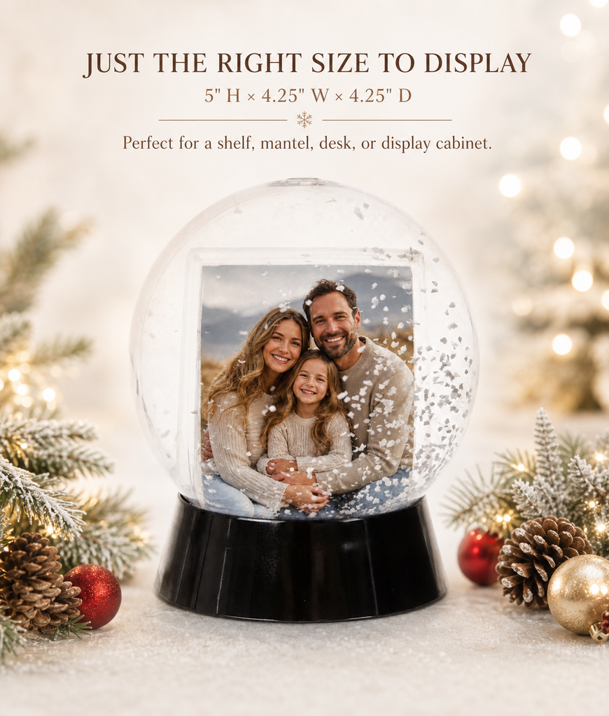 Personalized Photo Snow Globe, Double-Sided Custom Picture Keepsake