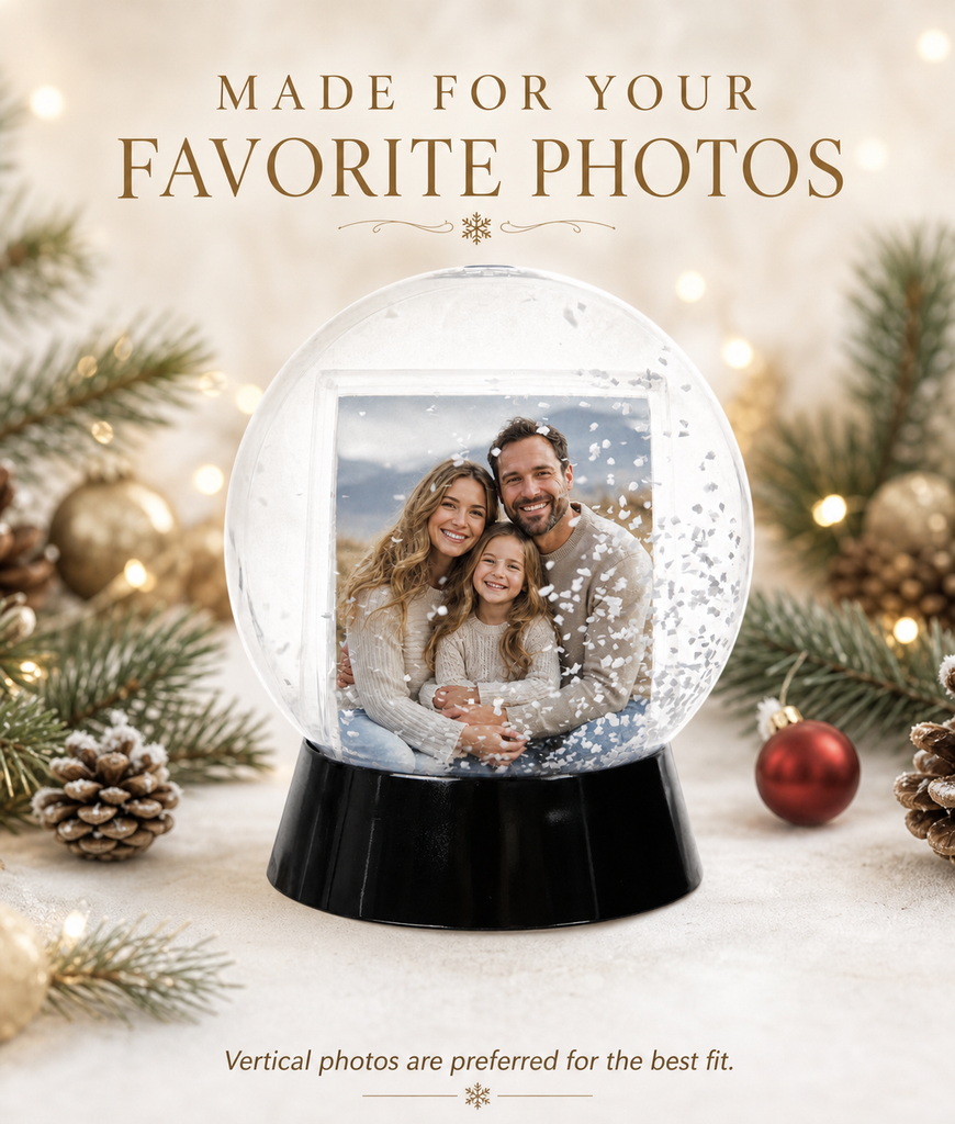 Personalized Photo Snow Globe, Double-Sided Custom Picture Keepsake