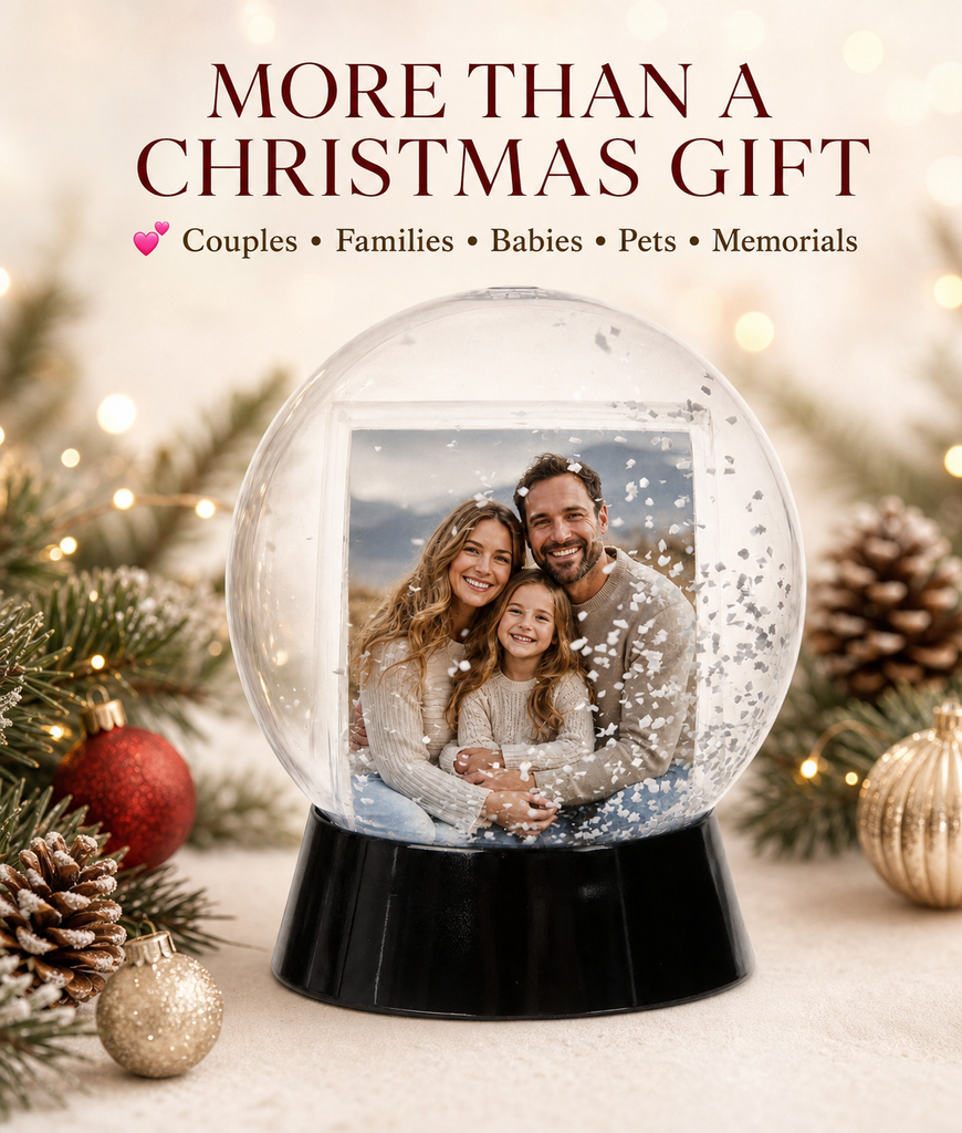 Personalized Photo Snow Globe, Double-Sided Custom Picture Keepsake