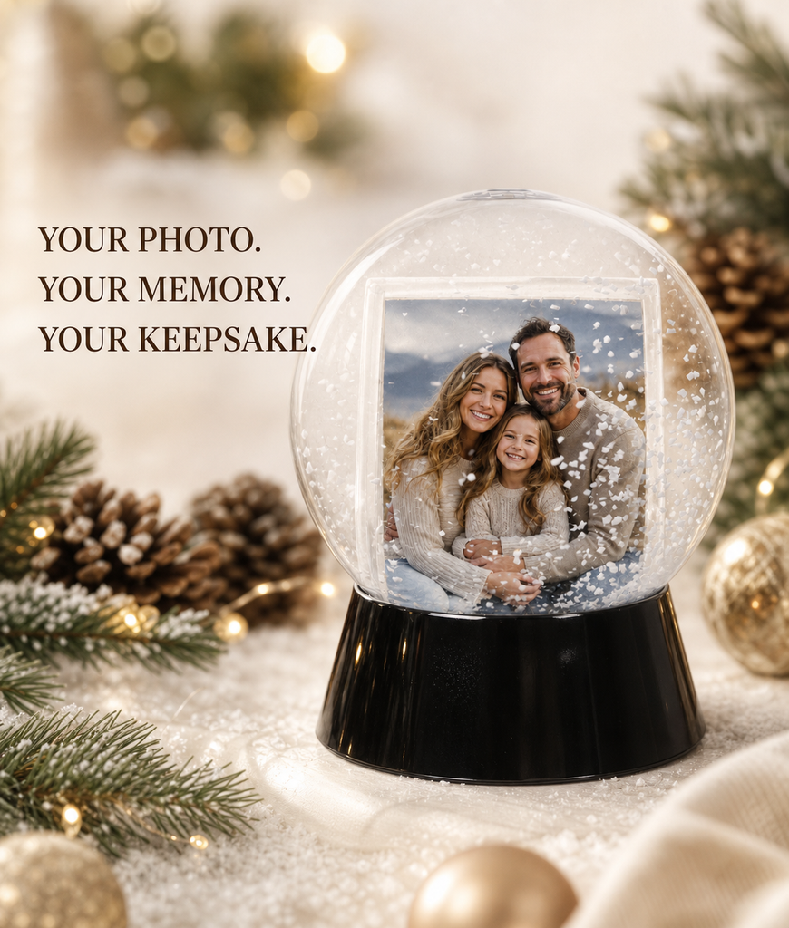 Personalized Photo Snow Globe, Double-Sided Custom Picture Keepsake