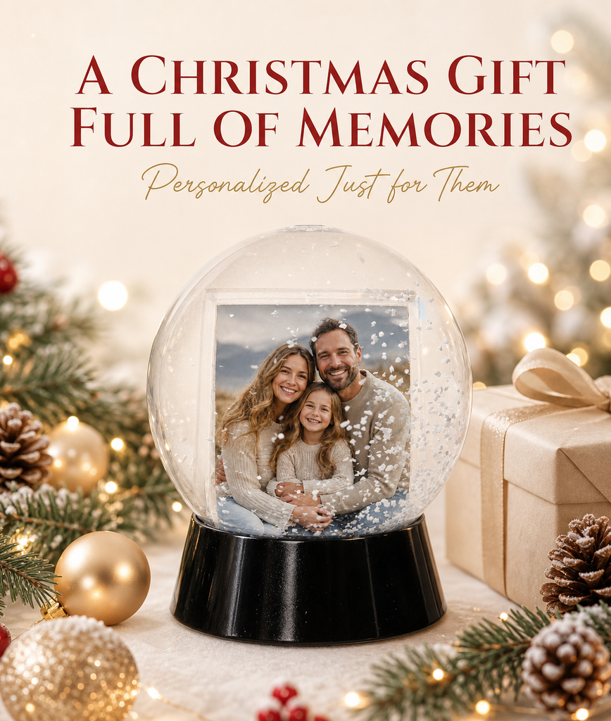 Personalized Photo Snow Globe, Double-Sided Custom Picture Keepsake