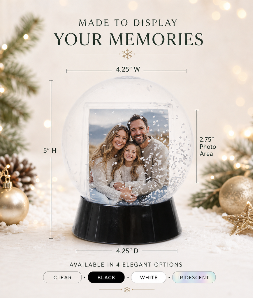 Personalized Photo Snow Globe, Double-Sided Custom Picture Keepsake
