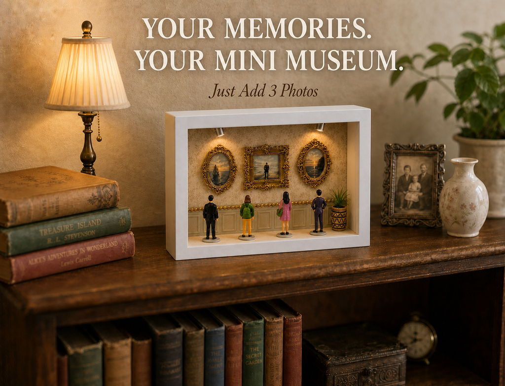 Personalized Mini Museum Shadow Box, Memory Keepsake, Photo Display Gift