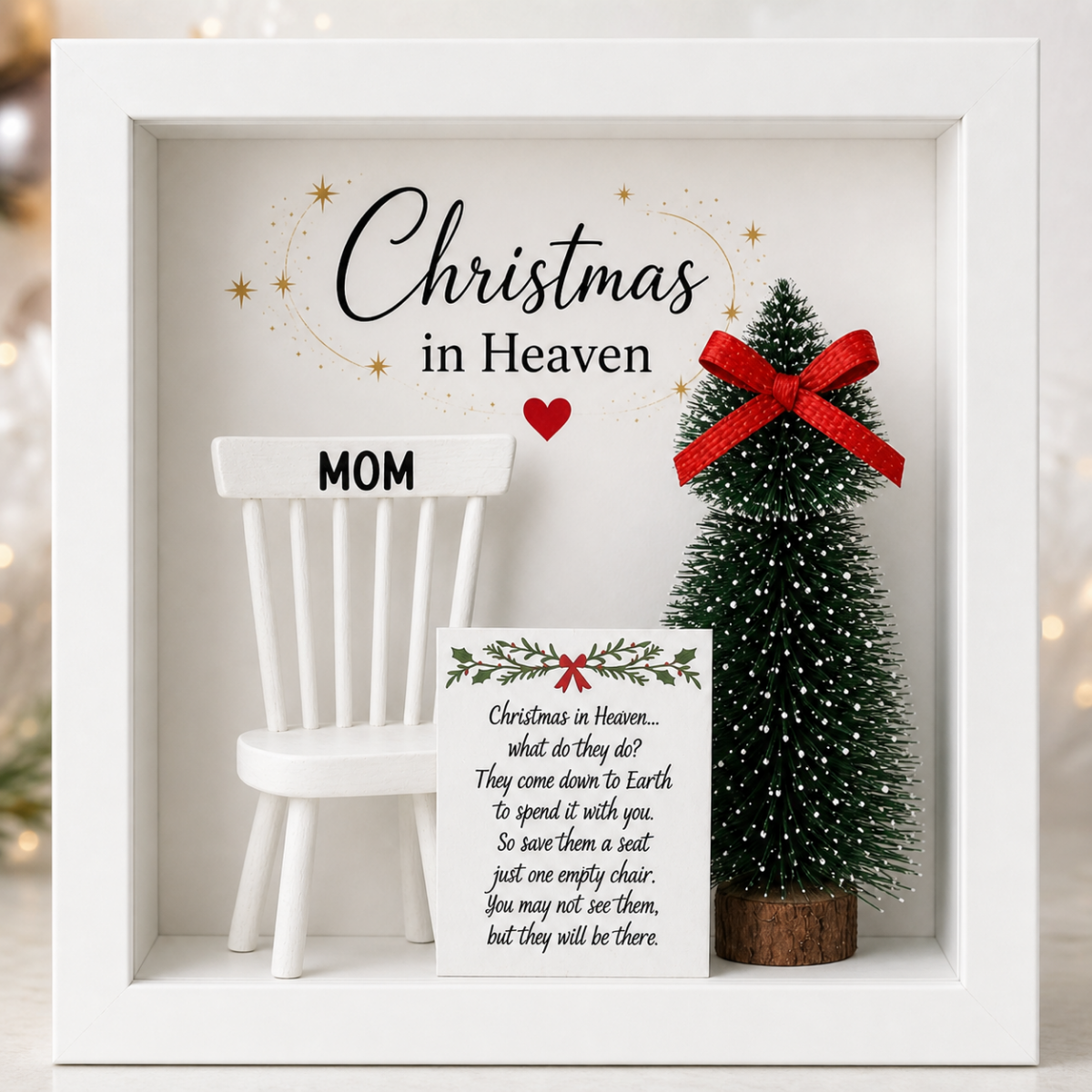 Christmas in Heaven Memorial Shadow Box | Holiday Keepsake