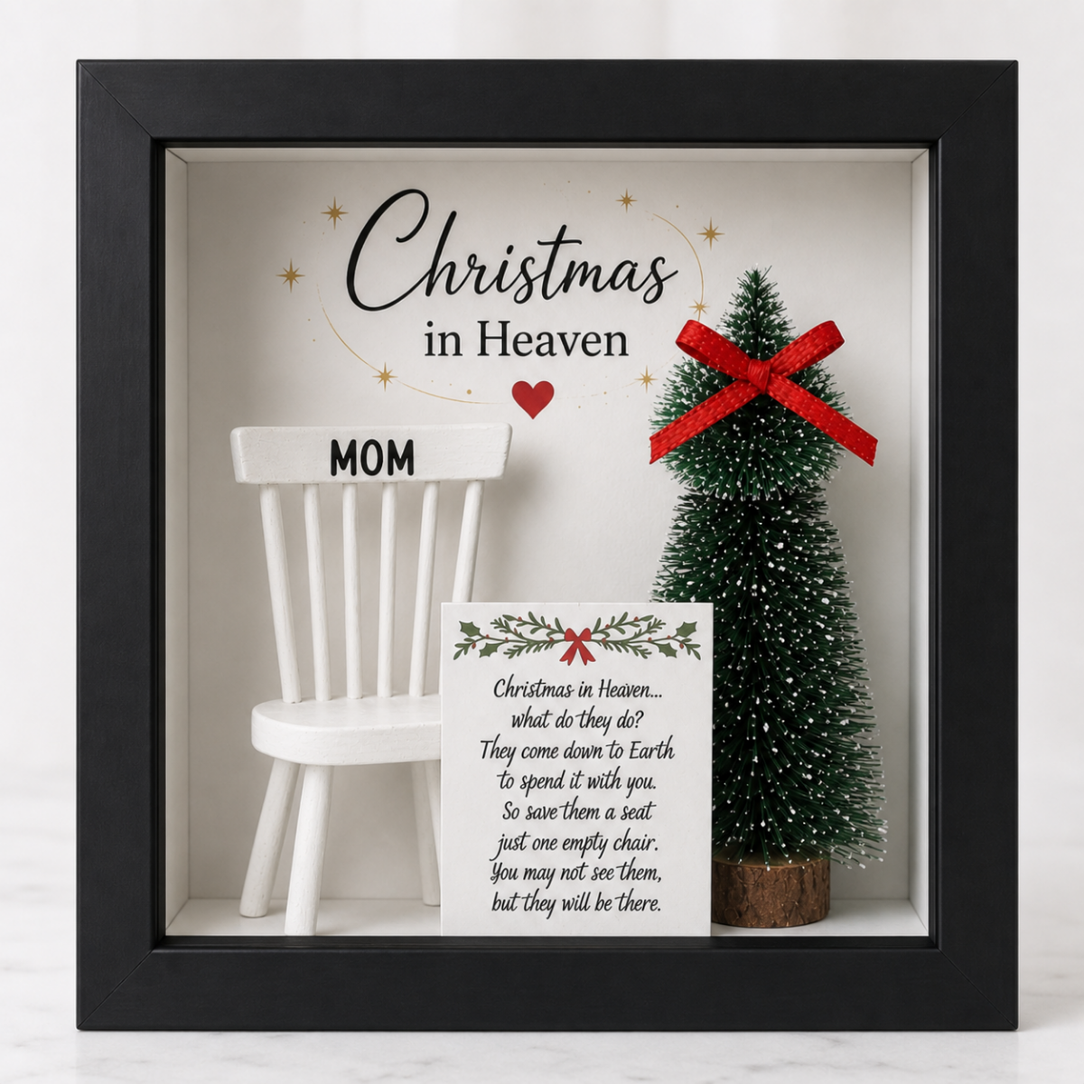 Christmas in Heaven Memorial Shadow Box | Holiday Keepsake