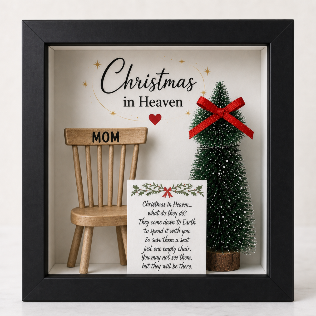 Christmas in Heaven Memorial Shadow Box | Holiday Keepsake
