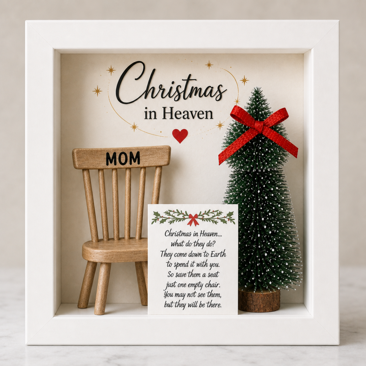 Christmas in Heaven Memorial Shadow Box | Holiday Keepsake